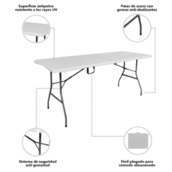 MESA PLEGABLE 180 CM